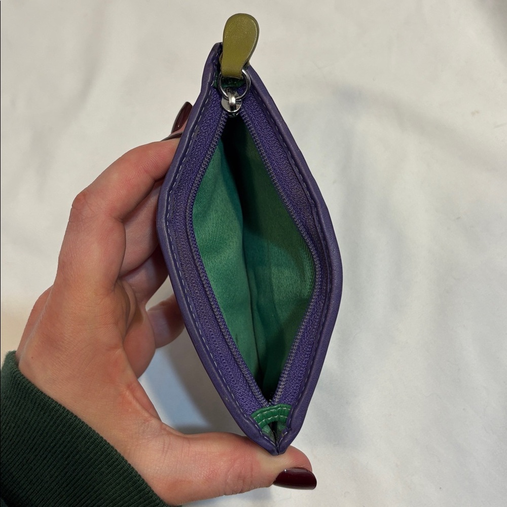 Vintage Genuine Leather Colorful Multi Color Block Funky Card Holder Wallet - Picture 6 of 10